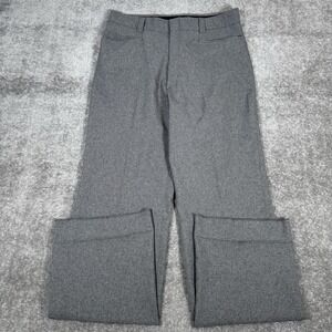VTG Umpire Pants Men's 35x38 Gray Dalco Athletic Unhemmed Straight Wide Leg